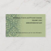 Treble Clef Music Teacher Studio Musician Visitenkarte (Rückseite)