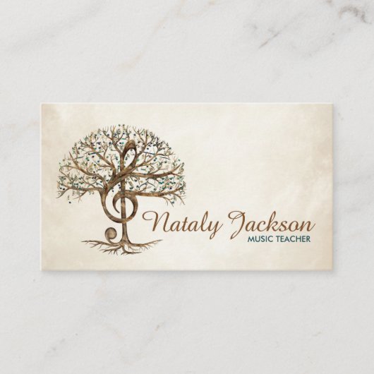 Treble Clef Music Tree Visitenkarte (Vorderseite)