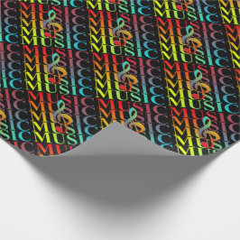 Treble Clef Music Typografy Colorful Graphic Geschenkpapier