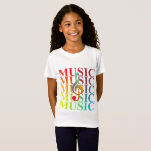Treble Clef Music Typografy Colorful Graphic T-Shirt