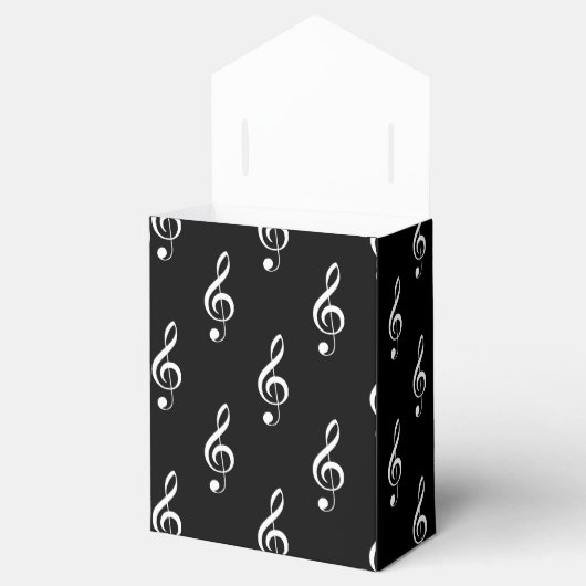 Treble Clef Musical Favor Box II Black Geschenkschachtel (Geöffnet)