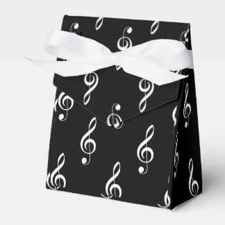 Treble Clef Musical Favor Box II Black Geschenkschachtel