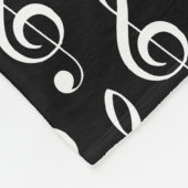 Treble Clef Musical Fleece Blanket (schwarz) (Ecke)