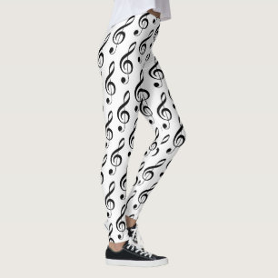 Treble Clef Musical Leggings