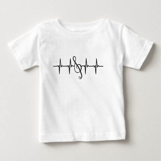 Treble Clef Musical Music Heart Beat Puls Baby T-shirt (Vorderseite)