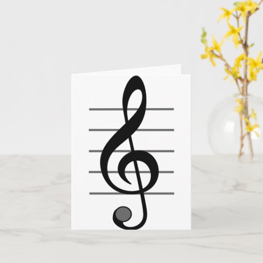 Treble Clef Musical Note Mitteilungskarten (Gelbe Blume)