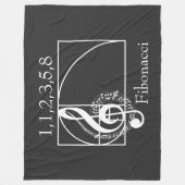 Treble Clef Musical Notes and Fibonacci Spiral Fleecedecke (Vorderseite)