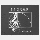 Treble Clef Musical Notes and Fibonacci Spiral Fleecedecke (Vorderseite (Horizontal))