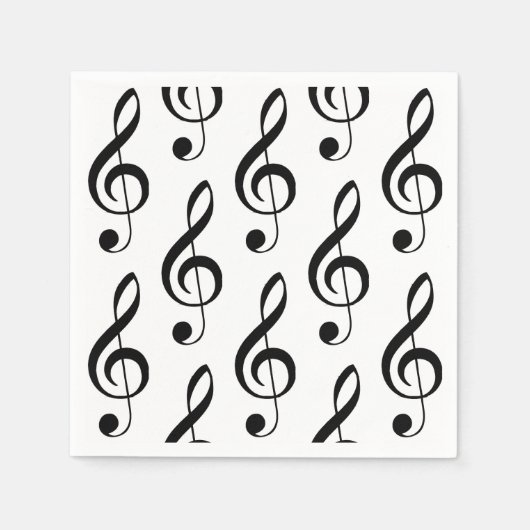 Treble Clef Musical Paper Napkin Serviette (Vorderseite)