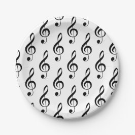Treble Clef Musical Paper Plate Pappteller
