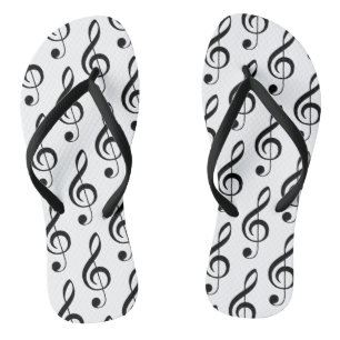 Treble Clef Musical Schwarz-weiß Song Music Badesandalen