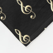 Treble Clef Musical Symbol Music Lover's Black Fleecedecke (Ecke)