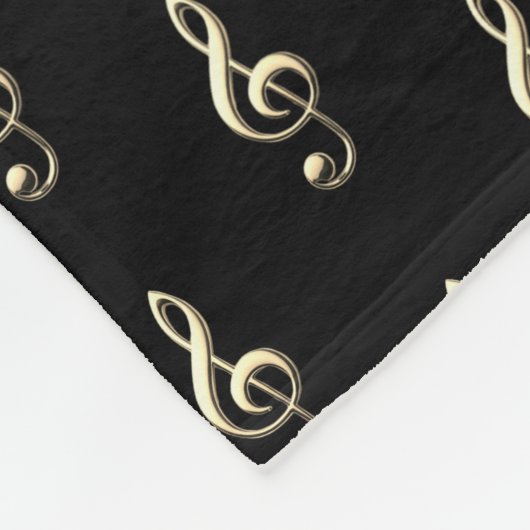 Treble Clef Musical Symbol Music Lover's Black Fleecedecke (Ecke)