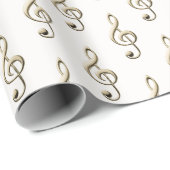 Treble Clef Musical Symbol Music Lover's Cream Geschenkpapier (Rolleneckpunkt)
