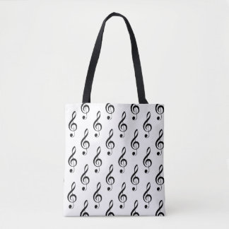 Treble Clef Musical Tote Bag Tasche
