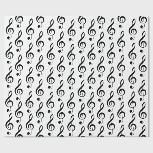 Treble Clef Musical Wrapping Paper Geschenkpapier (Flach)