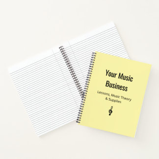 Treble Clef Musician Bale Yellow Music Business Notizblock