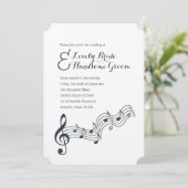 Treble Clef Musikfreunde Hochzeit Einladung (Stehend Vorderseite)