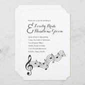 Treble Clef Musikfreunde Hochzeit Einladung (Vorne/Hinten)