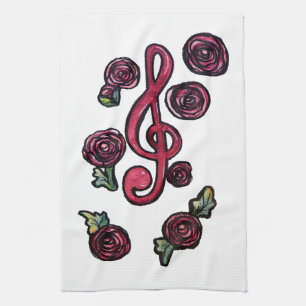 Treble Clef Musiklehrerin Art Geschirrtuch