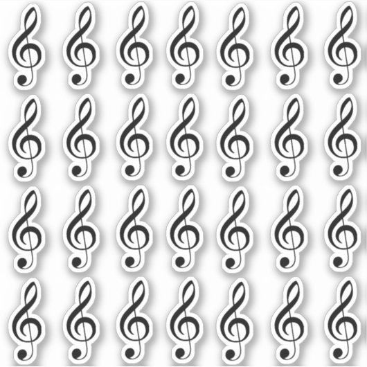 Treble Clef Musiknote Lehrer Song Piano Aufkleber (Vorderseite)