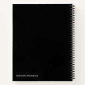 Treble Clef Musiknoten Name Schwarz und Weiß Notizblock (Rückseite)