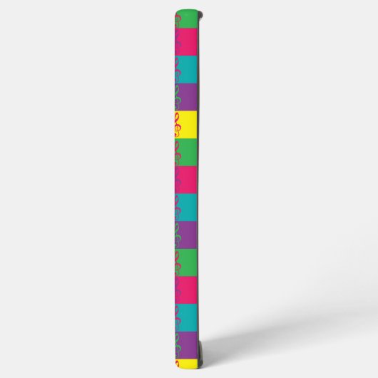 Treble Clef Muster farbenfroh hell Samsung Galaxy Hülle (Linke Seite)