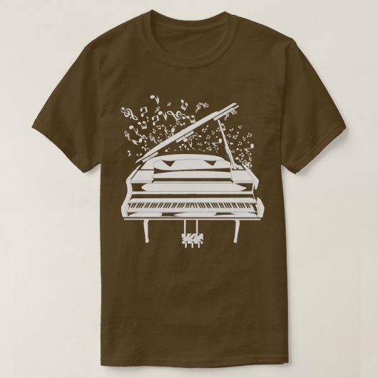 Treble Clef Piano Musician Pianist T-Shirt (Design vorne)