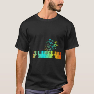 Treble Clef Piano Player Geschenk Rainbow Piano T-Shirt