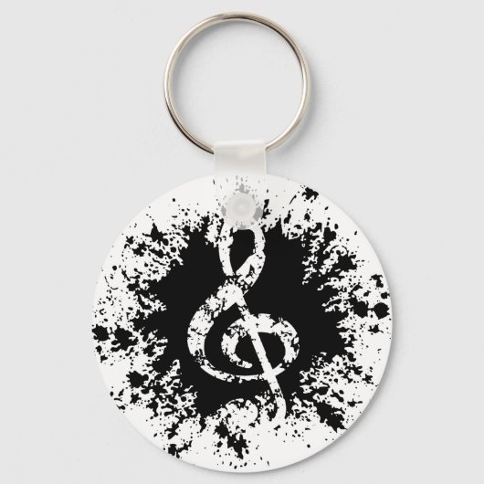 Treble Clef Platsch Schlüsselanhänger (Vorderseite)