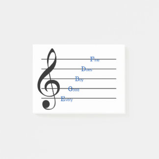 Treble Clef Post-it Notes (Line Rhymes) Klebezettel