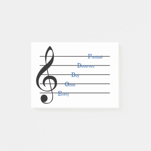 Treble Clef Post-it Notes (Line Rhymes) Post-it Klebezettel (Vorderseite)