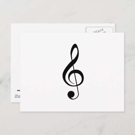 Treble Clef Postcard Postkarte (Vorne/Hinten)