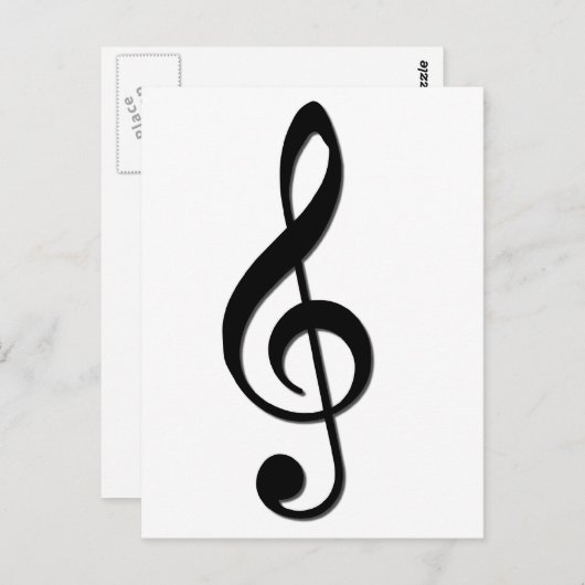 Treble Clef Postkarte (Vorne/Hinten)