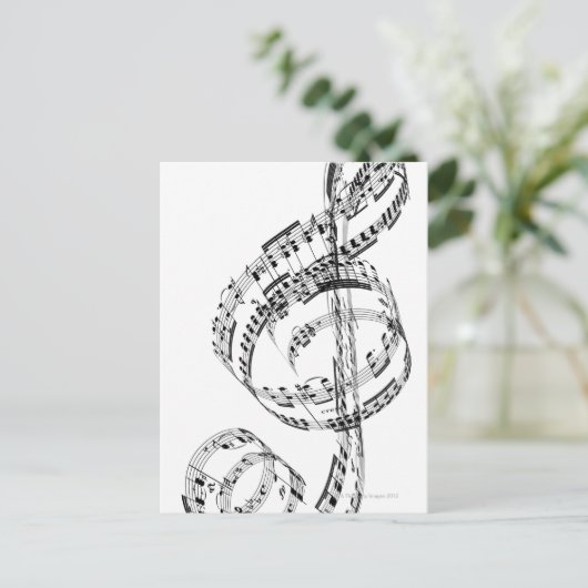 Treble Clef Postkarte (Stehend Vorderseite)