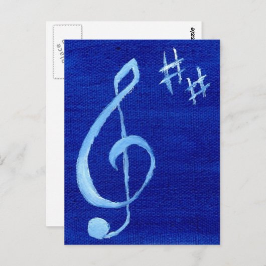 Treble Clef Postkarte (Vorne/Hinten)