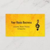 Treble Clef QR Code Gold Music Lessons Visitenkarte (Vorderseite)