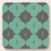 Treble Clef Quatrefolienmuster Getränkeuntersetzer (Vorderseite)