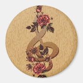 Treble Clef-Rose Magnet (Vorne)