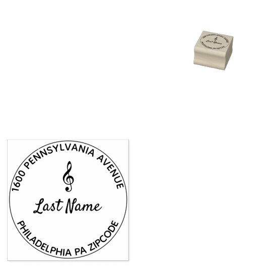 Treble Clef Round Gummistempel (Stempel)