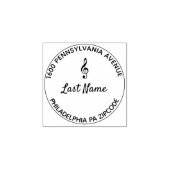 Treble Clef Round Gummistempel (Prägung)