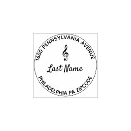 Treble Clef Round Gummistempel