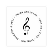 Treble Clef Rücksendeadresse Selbstfarbige Briefma Permastempel (Design)