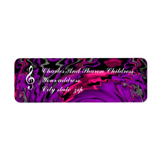 TREBLE CLEF-RÜCKSENDEADRESSEN-AUFKLEBER (Vorne)