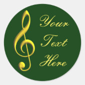 Treble Clef Runder Aufkleber (Vorderseite)