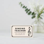 Treble Clef & Sheet Music - Gesangslehrer Visitenkarte (Stehend Vorderseite)