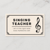 Treble Clef & Sheet Music - Gesangslehrer Visitenkarte (Vorderseite)
