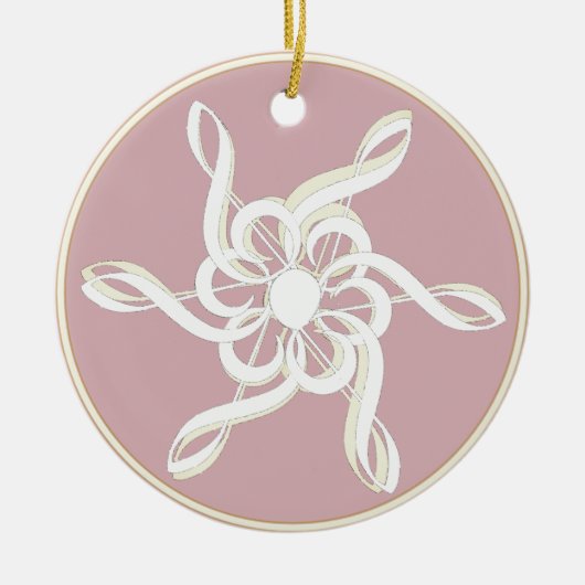 Treble Clef Snowflake Keramik Ornament (Vorne)