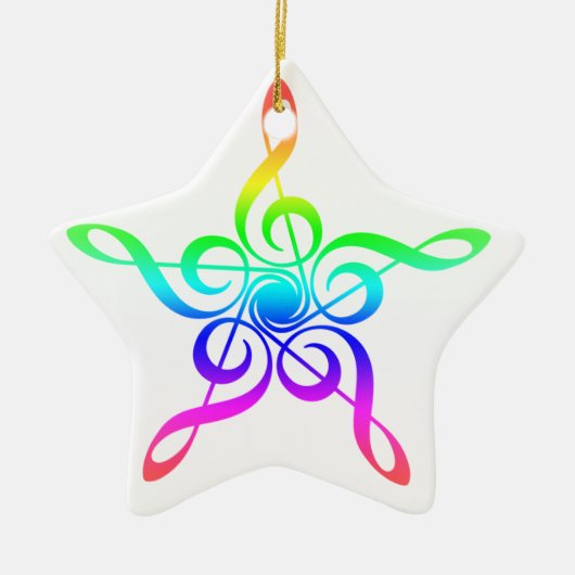 Treble Clef Star | Musiker Keramikornament (Vorne)
