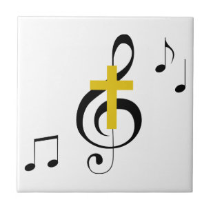 Treble Clef und Cross Fliese